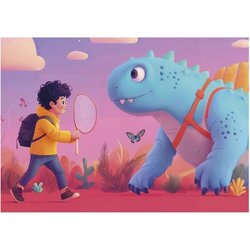 4 Puzzle - EDUCA - Dinosauri amichevoli - 20+40+60+80 pezzi