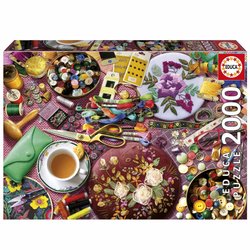 Puzzle - EDUCA - Il tavolo da cucito - 2000 pezzi - 96x68 cm - dai 15 