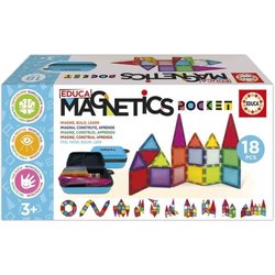 Magnetkoffer - Konstruktionsspiel - EDUCA - 18 Magnetblöcke, 2 Tiere, 