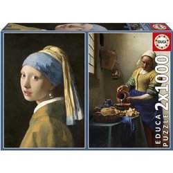 Puzzle - EDUCA - Das Mädchen mit dem Perlenohrring + Das Milchmädchen,