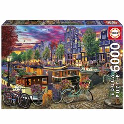 Puzzle - EDUCA - Bicicletas en Ámsterdam - 6000 piezas - 156 x 107 cm 