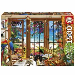 Puzzel - EDUCA - Vogelkijker Raam - 1500 stukjes - 85 x 60 cm - Voor v