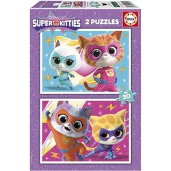 Puzzel - EDUCA - SuperKitties - 2 x 20 stukjes - Veelkleurig - Voor ki