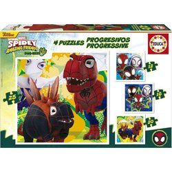 Progressieve puzzels - EDUCA - Dino Spidey - 12+16+20+25 stukjes