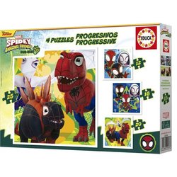 Puzzle progressivi - EDUCA - Dino Spidey - 12+16+20+25 pezzi