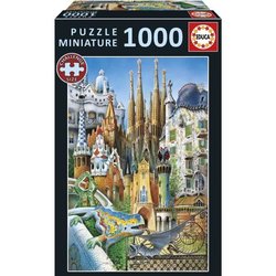 Puzzle - EDUCA - Gaudí, Collage Miniature - 1000 pieces