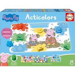 Acticolors - Gioco educativo - EDUCA - Peppa Pig - Impilare gettoni e 
