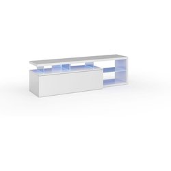 LEDD-TV-Schrank mit modernen weißen LED- und Glasböden - L 150 cm