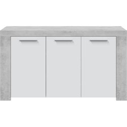Sideboard - AMBIT - Satinierter Betoneffekt / Artikweiß - 3 Türen