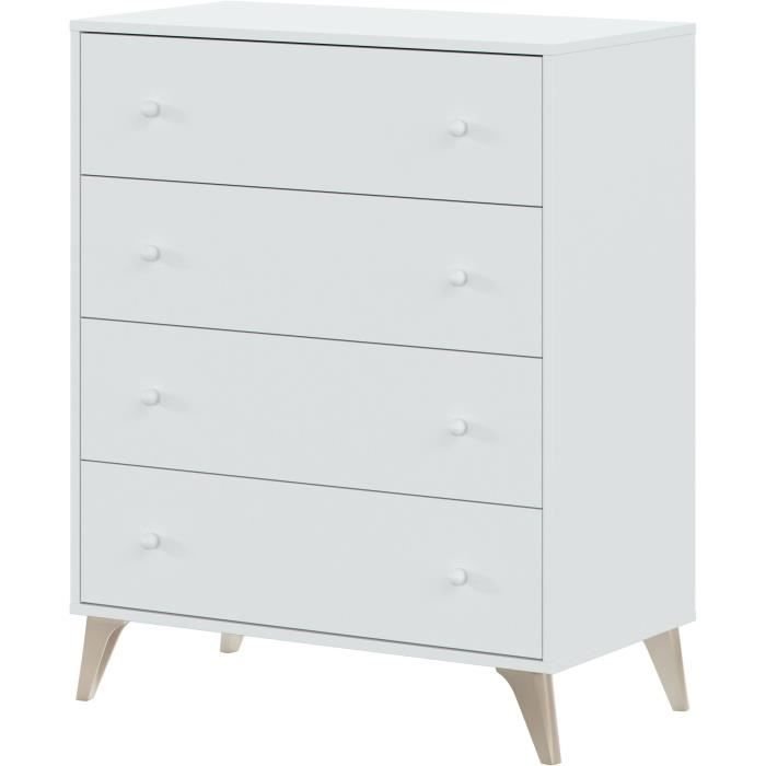 Cassettiera - Sweet - 4 cassetti - Bianco - 95 x 77,5 x 40 cm