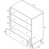 Cassettiera - Sweet - 4 cassetti - Bianco - 95 x 77,5 x 40 cm
