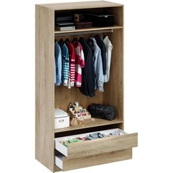 Ankleidezimmer - Eiche - 2 Schubladen - 2 Regalböden - 1 Kleiderstange