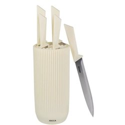 Set of 5 knives - JOCCA - Polypropylene block - Beige