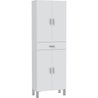 Badezimmerschrank - ARUBA - Weiß glänzend - 4 Türen - 1 Schublade - 60
