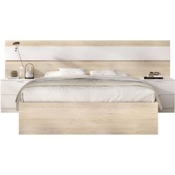 Set aus Bettgestell + Kopfteil und 2 Nachttischen  NIZA  160 x 200 c