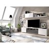 TV-Lounge-Komposition - KEN - Weiß glänzend / Graphit - Türen und Rega