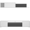 TV-Lounge-Komposition - KEN - Weiß glänzend / Graphit - Türen und Rega
