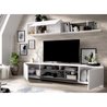 TV-Lounge-Komposition - KEN - Weiß glänzend / Graphit - Türen und Rega