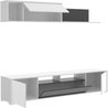 TV-Lounge-Komposition - KEN - Weiß glänzend / Graphit - Türen und Rega