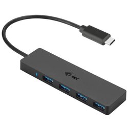 USB-C HUB I-TEC mit 4 USB 3.0 Ports mit integriertem Kabel 20cm
