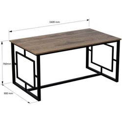 Table a manger - ALIN - Rectangulaire - 4 personnes - 160 x 76 x 90 cm