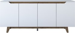 Buffet - GD102 - 4 Türen - 180 x 79 x 45 cm - Weiß/Walnuss
