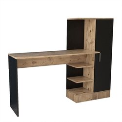 Bureau d étude moderne - CT2 - Pin atlantique / Noir - 152,3 x 95 x 50