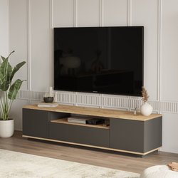 TV-Ständer  FR7  Atlantische Kiefer / Anthrazit  180 x 45 x 45 cm