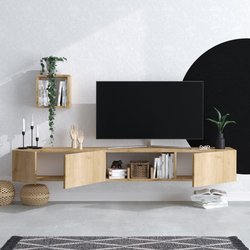 TV-Möbel und Wandregal  AVIOR  Saphir-Eiche  180 x 25 x 32 cm