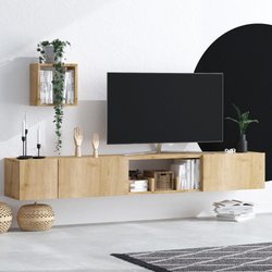 TV-Möbel und Wandregal  AVIOR  Saphir-Eiche  180 x 25 x 32 cm