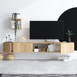 TV-Möbel und Wandregal  AVIOR  Saphir-Eiche  180 x 25 x 32 cm