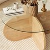 Glazen salontafel - BUBBLE - Rond - Saffier Eiken - 75 x 75 x 35 cm