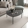 Couchtisch - LENNY - Oval - Metall - Anthrazit - 90 x 40 x 89 cm