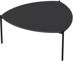 Couchtisch - LENNY - Oval - Metall - Anthrazit - 90 x 40 x 89 cm