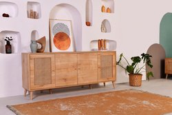 Buffet - HAZERAN - 4 Türen - 180 x 81 x 41 cm - Eiche