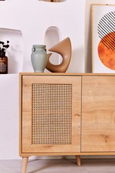 Buffet - HAZERAN - 4 Türen - 180 x 81 x 41 cm - Eiche