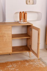 Buffet - HAZERAN - 4 Türen - 180 x 81 x 41 cm - Eiche