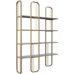 Bibliotheque baroque - SIERRA - 124 x 182 x 26 cm - Glam Jaune