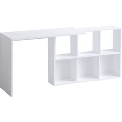 Bureau d étude élégant - JACK - Blanc / Chene - 145 x 74 x 45 cm