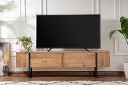 Meuble TV - SERENITY - Pin atlantique / Noir - 180 x 50 x 30 cm