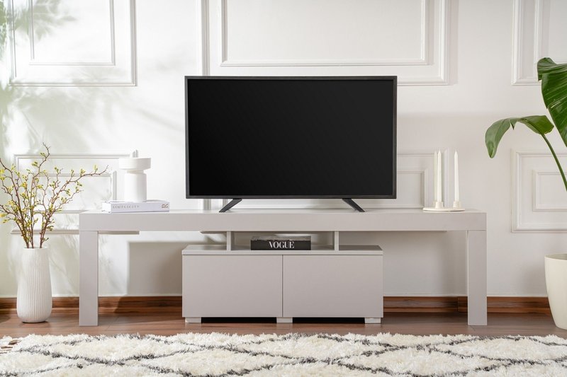 TV-Ständer - ENCLAVE - Grau - 180 x 50 x 31 cm
