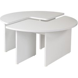 Couchtisch - MOIRA - Rund - Naturweiß - 90 x 90 x 41 cm