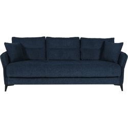 3-Sitzer-Umbausofa  OTTOWA  dunkelblauer Stoff  2 Kissen  Aufbewah