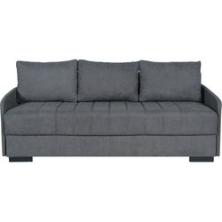 Canapé convertible 3 places  - BETTA - Tissu gris clair - Couchage 145