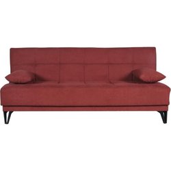 Umwandelbare 3-Sitzer-Bank  LIMRA  roter Stoff  2 Kissen  Aufbewah