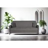 Umwandelbares Sofa  3 Plätze  ENZO  Stoff in Taupe  2 Kissen  Auf
