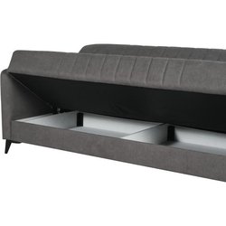 Umwandelbares Sofa  3 Plätze  ENZO  Stoff in Taupe  2 Kissen  Auf
