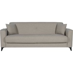 3-Sitzer-Sofa  BERGAMO  Stoff in Beige  2 Kissen  Aufbewahrungsbox