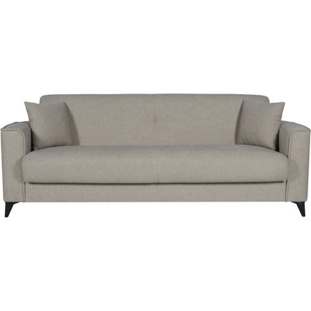 3-Sitzer-Sofa  BERGAMO  Stoff in Beige  2 Kissen  Aufbewahrungsbox