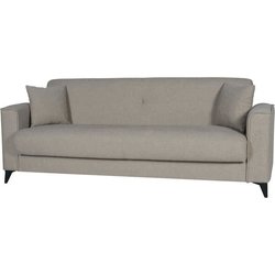 3-Sitzer-Sofa  BERGAMO  Stoff in Beige  2 Kissen  Aufbewahrungsbox
